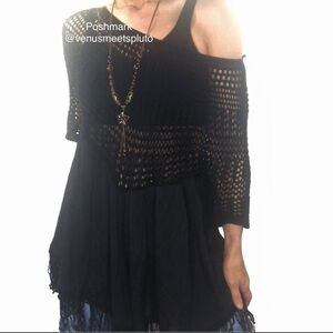 Selfie Couture Crochet Tunic Top Sz S Festival Whimsigoth Fairy Cottagecore Boho